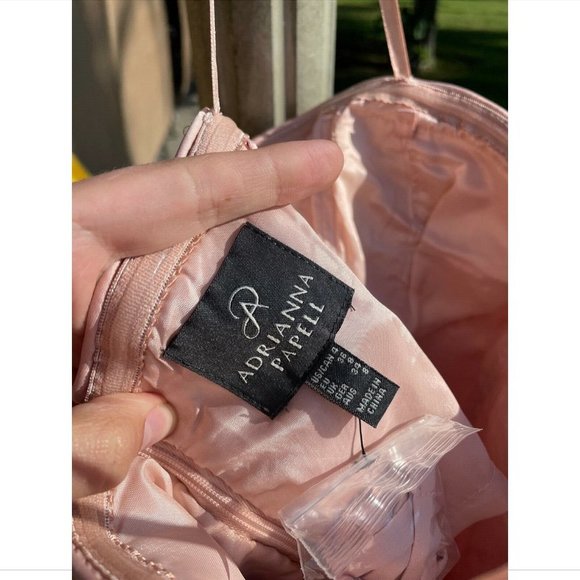 NWT Adrianna Papell‎ Sweetheart Strapless Lace Sheath Dress in Blush [size 4 ] - Picture 6 of 8